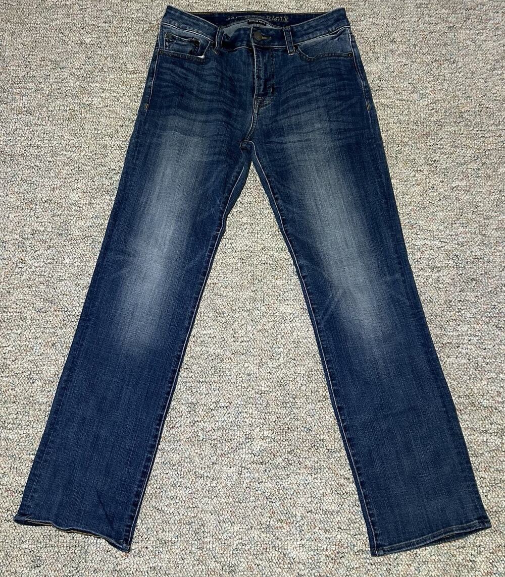 AMERICAN EAGLE 30x34 Men ORIGINAL BOOTCUT Extreme Flex 4 Blue Denim Jeans
